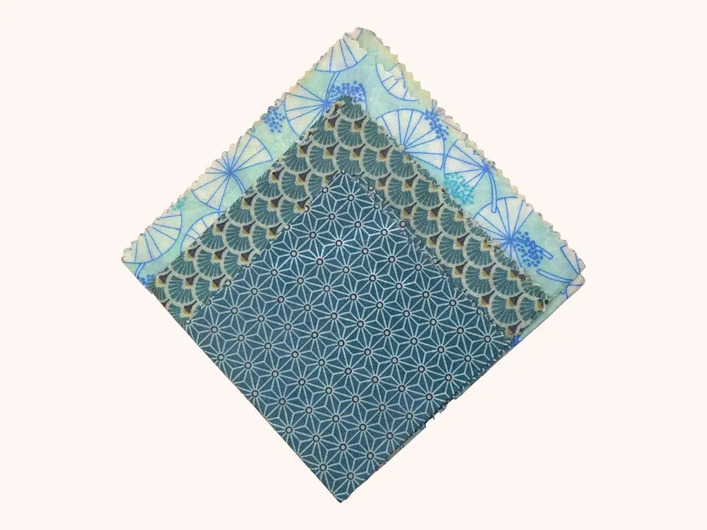 Wrap alimentaire à la cire d'abeille: L'alternative écologique au film plastique (Motifs vert citronné)